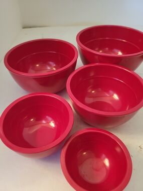 5pc Red Melamine Nesting Measuring Cup Set 1/8-2 Cup